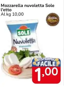 Famila Superstore Mozzarella nuvoletta Sole l'etto offerta