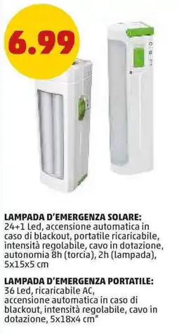 PENNY Lampada d'emergenza solare offerta