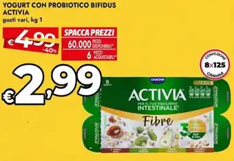 Bennet Yogurt con probiotico bifidus ACTIVIA offerta