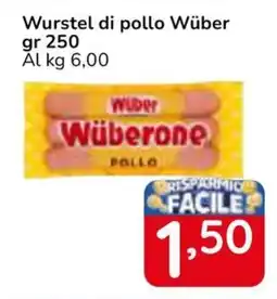 Famila Superstore Wurstel di pollo Wüber offerta