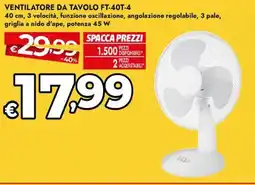 Bennet Ventilatore da tavolo FT-40T-4 offerta