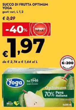 Bennet Succo di frutta optimum YOGA offerta
