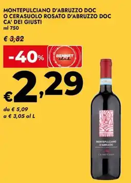 Bennet Montepulciano d'abruzzo doc o cerasuolo rosato d'abruzzo DOC CA' DEI GIUSTI offerta