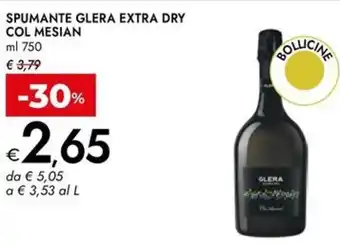 Bennet Spumante glera extra dry COL MESIAN offerta
