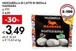 Bennet Mozzarella di latte di bufala MANDARA offerta