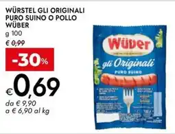 Bennet Würstel gli originali puro suino o pollo WÜBER offerta