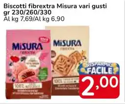 Famila Superstore Biscotti fibrextra Misura vari gusti offerta