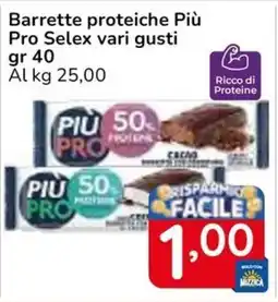 Famila Superstore Barrette proteiche Più Pro Selex vari gusti offerta
