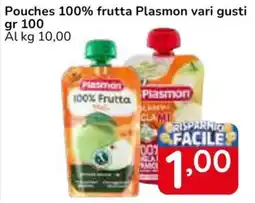 Famila Superstore Pouches 100% frutta Plasmon vari gusti offerta
