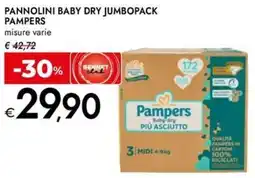 Bennet Pannolini baby dry jumbopack PAMPERS offerta