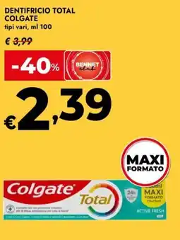 Bennet Dentifricio total COLGATE offerta