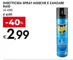 Bennet Insetticida spray mosche e zanzare RAID offerta