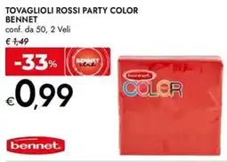 Bennet Tovaglioli rossi party color BENNET offerta