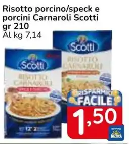 Famila Superstore Risotto porcino/speck e porcini Carnaroli Scotti offerta