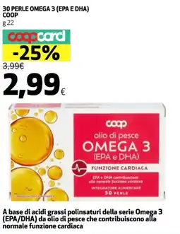 Coop 30 PERLE OMEGA 3 (EPA E DHA) COOP offerta