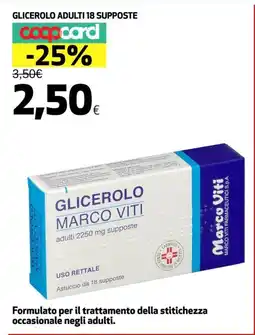 Coop Glicerolo adulti 18 supposte offerta