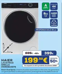 Euronics HAIER LAVATRICE SNELLA HW80B14979 offerta