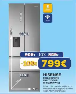 Euronics HISENSE FRIGORIFERO MULTIDOOR RF632N4WIE1 offerta