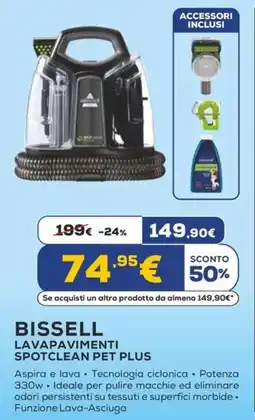 Euronics BISSELL LAVAPAVIMENTI SPOTCLEAN PET PLUS offerta