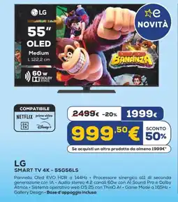 Euronics LG SMART TV 4K - 55G56LS offerta