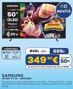 Euronics SAMSUNG SMART TV 4K - QE50Q8F offerta