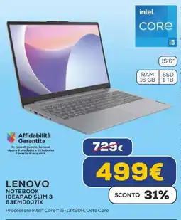 Euronics LENOVO NOTEBOOK IDEAPAD SLIM 3 83EM00J7IX offerta