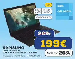 Euronics SAMSUNG CHROMEBOOK GALAXY GO XE340XDA KA1IT offerta