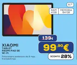 Euronics XIAOMI TABLET REDMI PAD SE Wi-Fi offerta