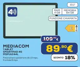 Euronics MEDIACOM TABLET SMARTPAD 4G MSP1AZ44L offerta