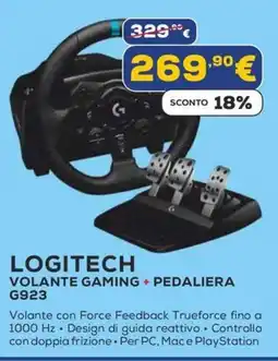 Euronics LOGITECH VOLANTE GAMING + PEDALIERA G923 offerta