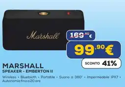 Euronics MARSHALL SPEAKER - EMBERTON II offerta