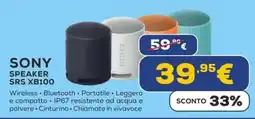 Euronics SONY SPEAKER SRS XB100 offerta