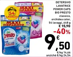 Spazio Conad Detersivo lavatrice power caps bio presto offerta