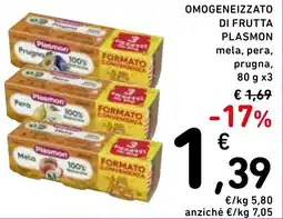 Spazio Conad Omogeneizzato di frutta PLASMON offerta