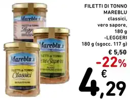 Spazio Conad Filetti di tonno MAREBLU offerta