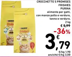 Spazio Conad Crocchette 5 promises friskies PURINA offerta