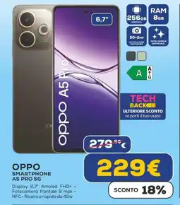 Euronics OPPO SMARTPHONE A5 PRO 5G offerta