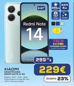 Euronics XIAOMI SMARTPHONE REDMI NOTE 14 5G offerta