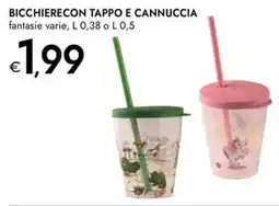 Bennet Bicchierecon tappo e cannuccia offerta