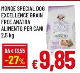 Famila Monge special dog excellence grain free anatra alimento per cani offerta