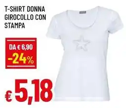 Famila T-shirt donna girocollo con stampa offerta
