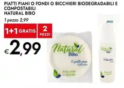 Bennet Piatti piani o fondi o bicchieri biodegradabili e compostabili NATURAL BIBO offerta