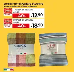 Bennet Copriletto trapuntato stampato offerta