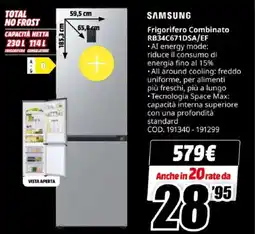 MediaWorld SAMSUNG Frigorifero Combinato RB34C671DSA/EF offerta