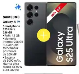 MediaWorld SAMSUNG Smartphone S25 Ultra 256 GB offerta