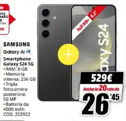 MediaWorld SAMSUNG Smartphone Galaxy S24 5G offerta