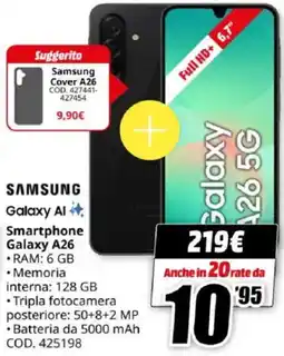 MediaWorld SAMSUNG Smartphone Galaxy A26 offerta