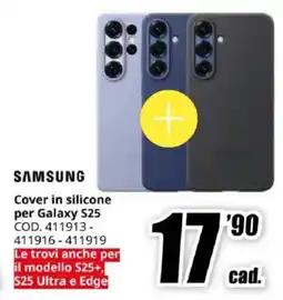 MediaWorld SAMSUNG Cover in silicone per Galaxy S25 offerta