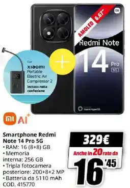 MediaWorld Redmi Note Smartphone Redmi Note 14 Pro 5G offerta