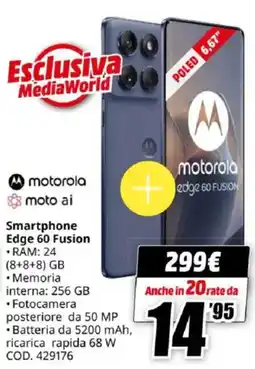 MediaWorld motorola Smartphone Edge 60 Fusion offerta
